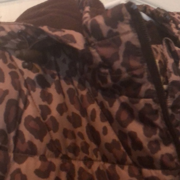 PRWND Vintage Faded glory puffer jacket XXL brown cheetah print .worn once - Picture 11 of 16